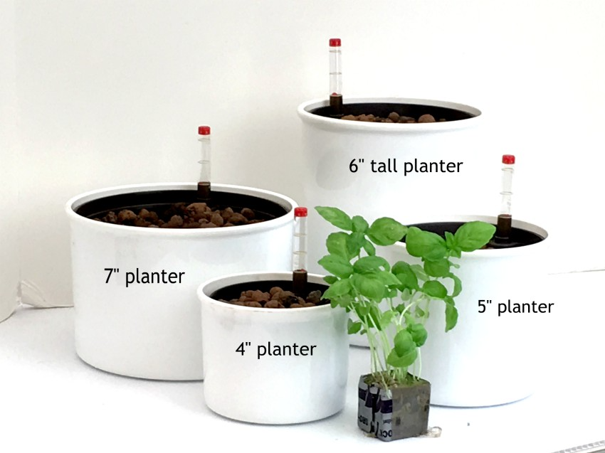 Hydroponic Herbs - assortment of hydroponic planters